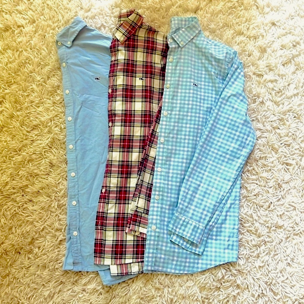 Vineyard Vines Boys XL (18) Long Sleeve Button Downs. All in like new condition.